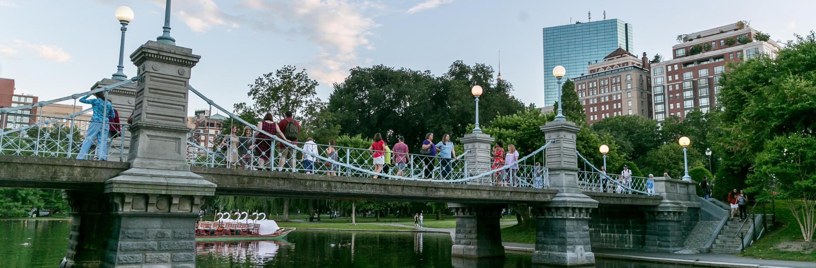 public garden suspension bridge