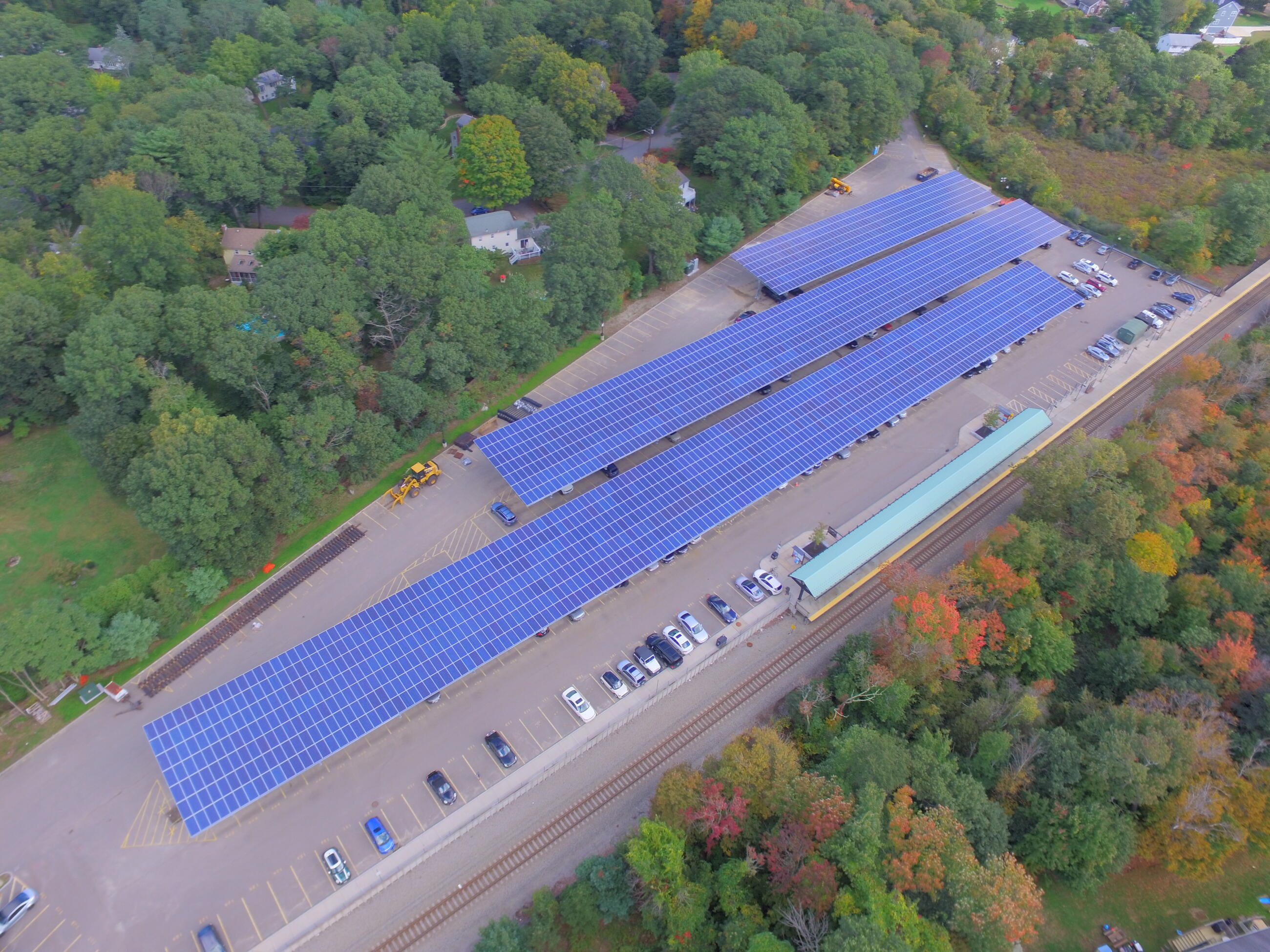 mbta solar canopy at nantasket station parking lot