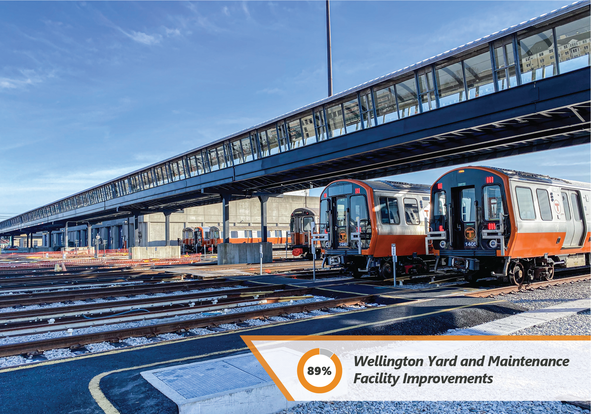 Wellington Yard is where Orange Line trains are stored and maintained daily.