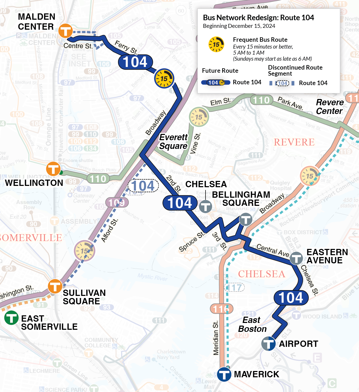 A bus network map displaying routes, stops, and connections