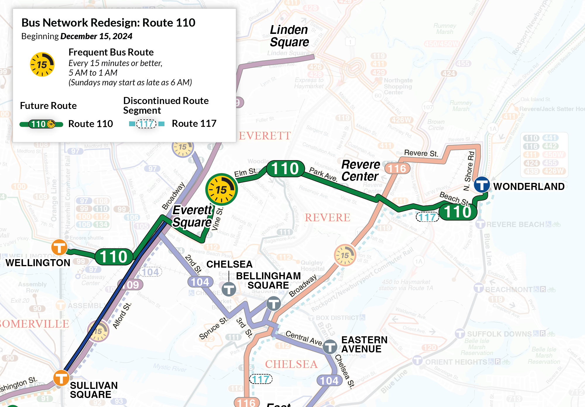 A bus network map displaying routes, stops, and connections