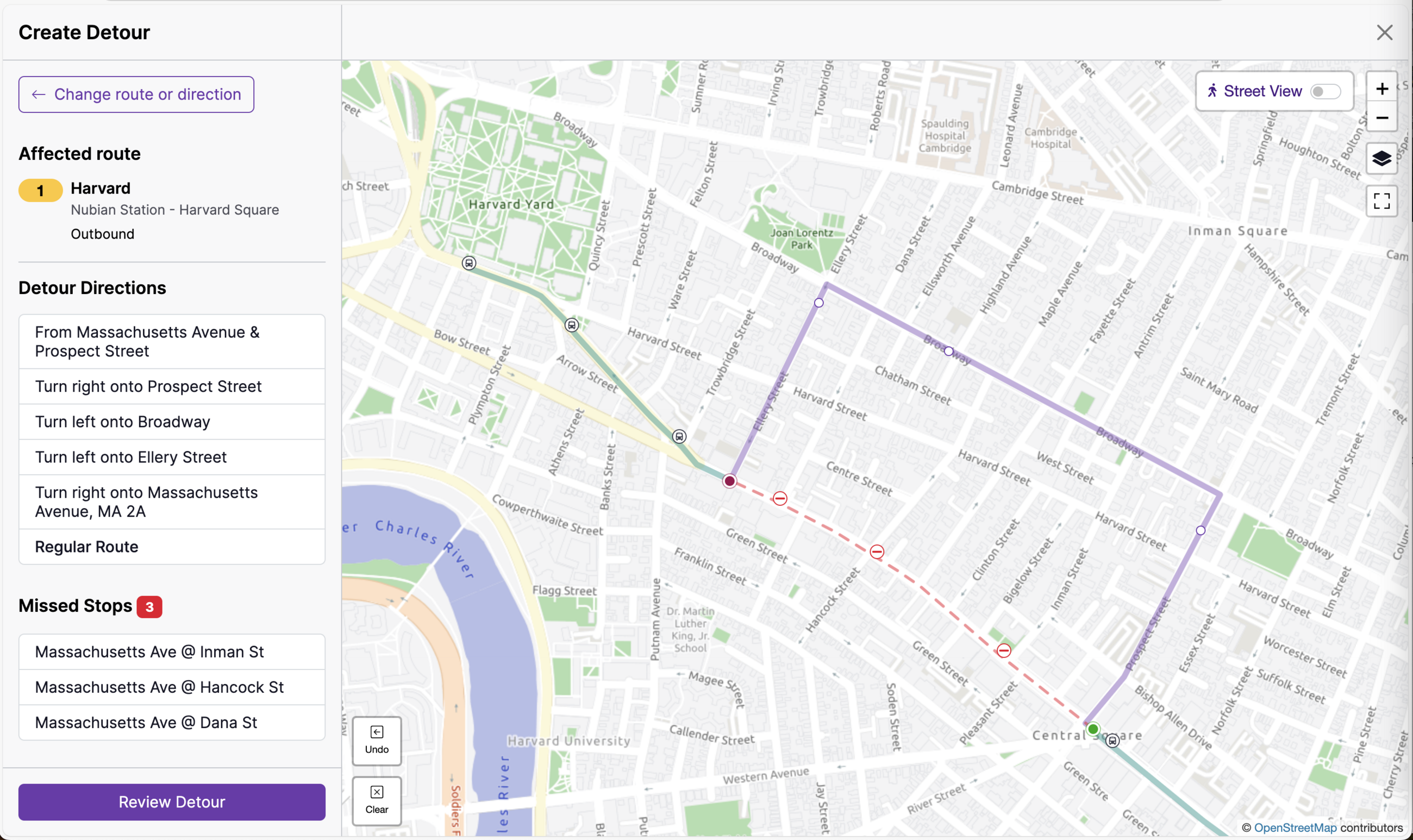 Realtime Bus Detour Maps