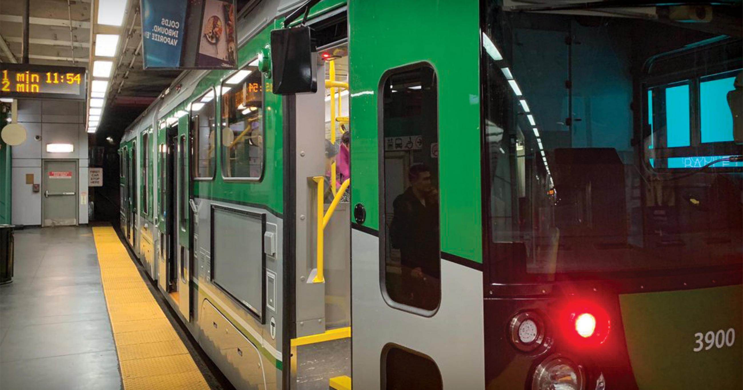 New Green Line car at Government Center platform