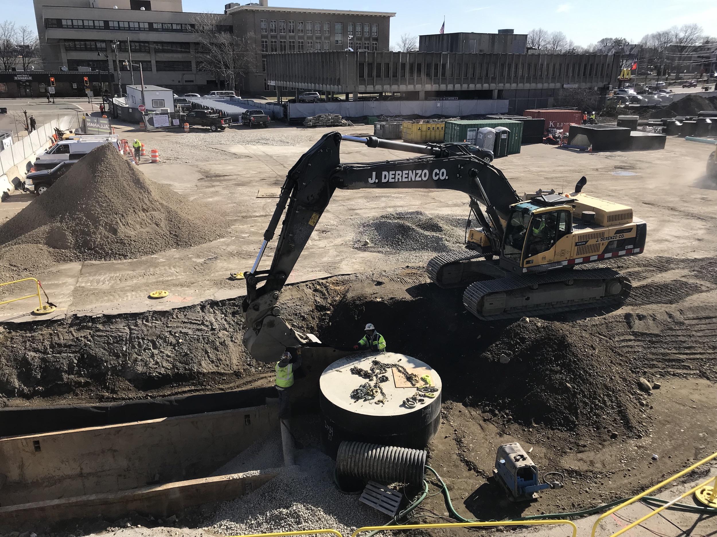 Construction at North Quincy Station