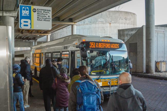 Express bus at stop